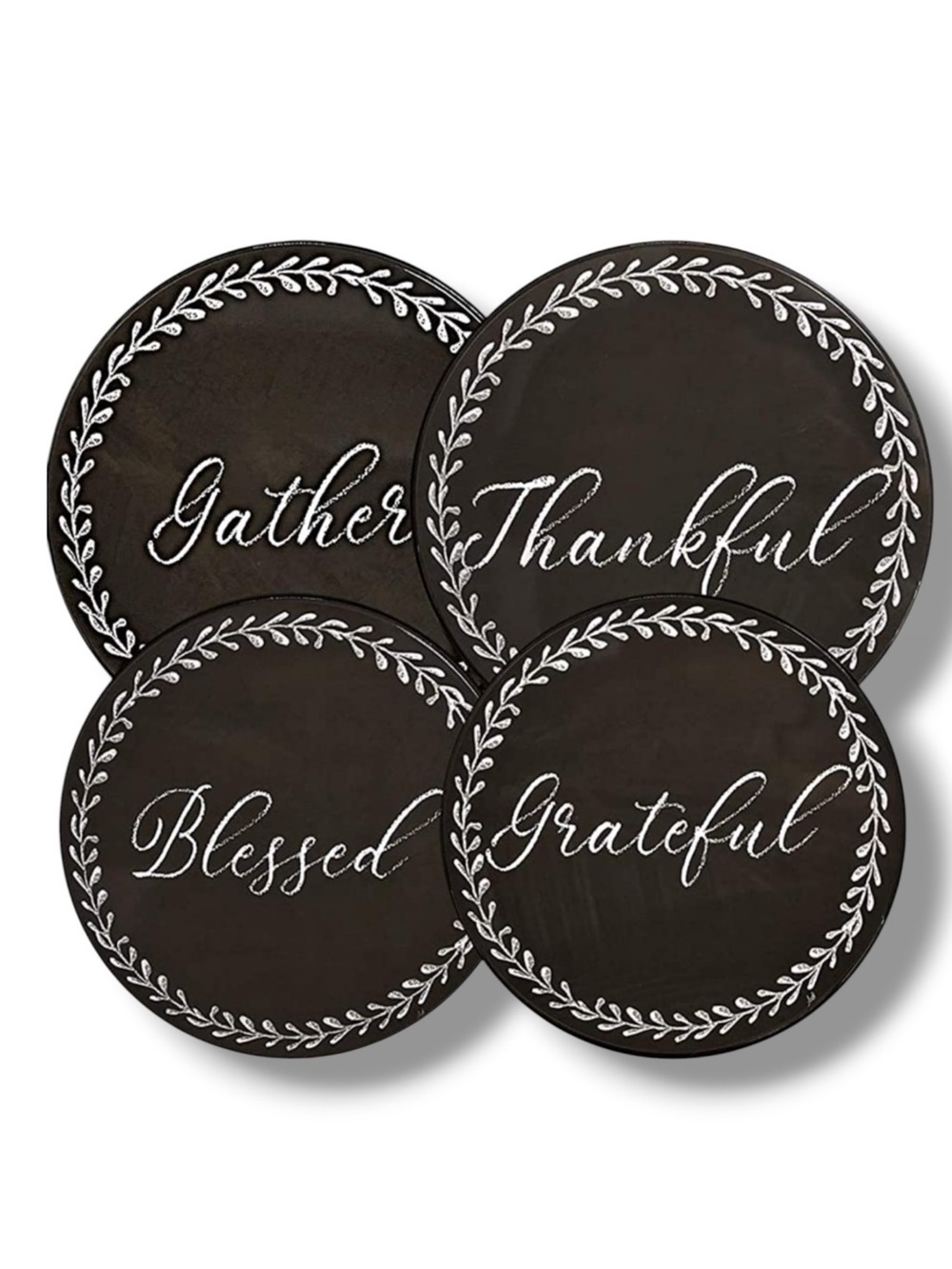 Range Kleen Range Covers Farmhouse Chalkboard  Style Black White 4 Pack Set
